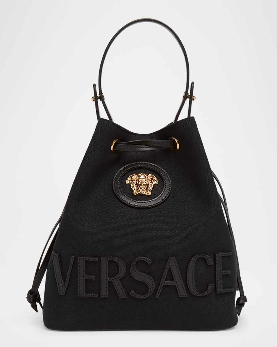 La Medusa Drawstring Canvas Bucket Bag